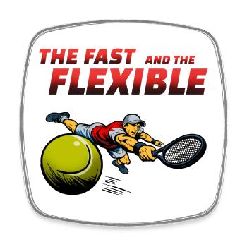 Fast and flexible tennis hero - Square fridge magnet - white - Front