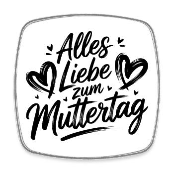 Mama Mutter - Alles Liebe zum Muttertag - Viereckiger Kühlschrankmagnet - Weiß - Vorne