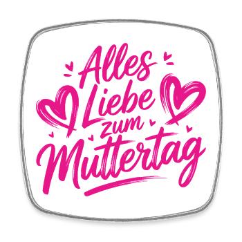 Alles Liebe zum Muttertag - Muttertag Geschenk - Viereckiger Kühlschrankmagnet - Weiß - Vorne