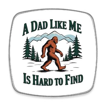 Vater wie ich – schwer zu finden Yeti Bigfoot - Viereckiger Kühlschrankmagnet - Weiß - Vorne