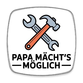 Papa Macht's Möglich Handwerker Spruch Väter - Viereckiger Kühlschrankmagnet - Weiß - Vorne