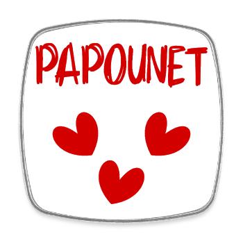 PAPOUNET. DAD. FATHER'S DAY. HAPPY FATHER'S DAY - Square fridge magnet - white - Front