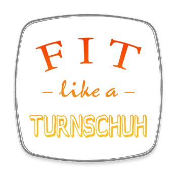 FIT wie ein Turnschuh - Viereckiger Kühlschrankmagnet - Weiß - Vorne