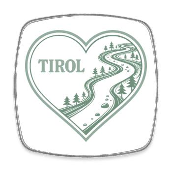 Tyrol Heart Alpine Trail - Square fridge magnet - white - Front