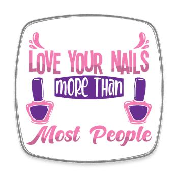 Nageldesigner Nageldesignerin Kosmetik Nagelstudio - Viereckiger Kühlschrankmagnet - Weiß - Vorne