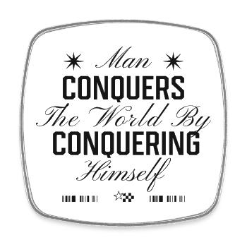 Dominating the world through self-control - Square fridge magnet - white - Front
