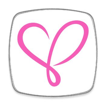 Herz pink - Viereckiger Kühlschrankmagnet - Weiß - Vorne