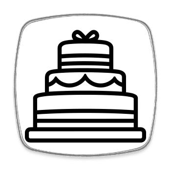gâteau d'anniversaire  - Magnet carré - blanc - Devant