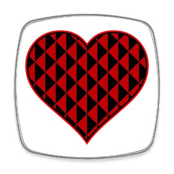 Heart with red triangle shapes - Square fridge magnet - white - Front