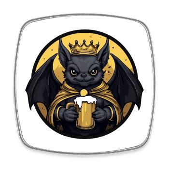 Bat Beer Drôle - Magnet carré - blanc - Devant