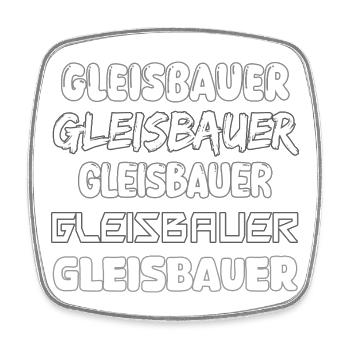 Gleisbauer Typo Kollektion - Viereckiger Kühlschrankmagnet - Weiß - Vorne