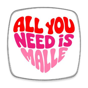 Malle 2026 All you need is Malle - Viereckiger Kühlschrankmagnet - Weiß - Vorne
