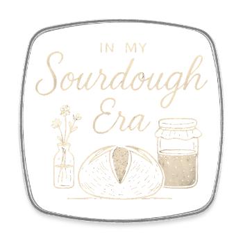 Backen Bäckerin Sauerteig In My Sourdough Era - Viereckiger Kühlschrankmagnet - Weiß - Vorne