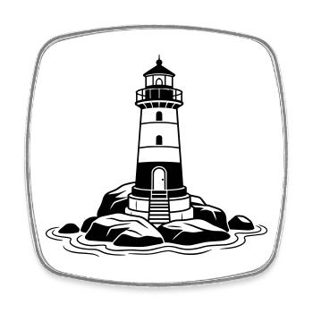 lighthouse - Square fridge magnet - white - Front