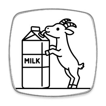goat drinking milk - Square fridge magnet - white - Front