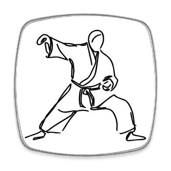 Judo Kämpfer - Viereckiger Kühlschrankmagnet - Weiß - Vorne