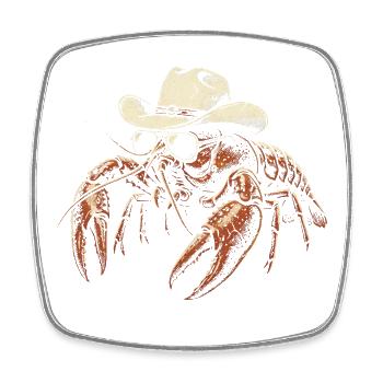 Crawfish Cowboy Cajun Meeresfrüchte Crawfish Cowbo - Viereckiger Kühlschrankmagnet - Weiß - Vorne
