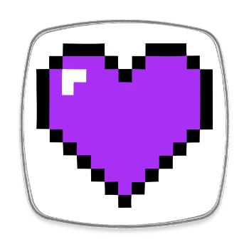 Pixel Heart 8-Bit Health - Square fridge magnet - white - Front