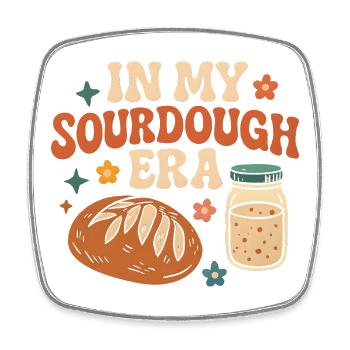 Backen Bäckerin Sauerteig In My Sourdough Era - Viereckiger Kühlschrankmagnet - Weiß - Vorne