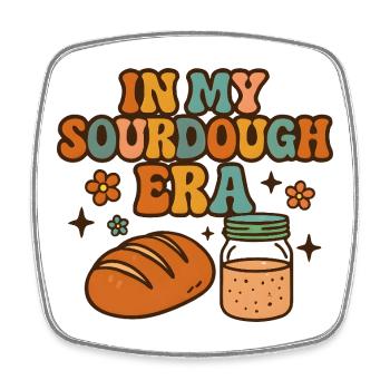 Backen Bäckerin Sauerteig In My Sourdough Era - Viereckiger Kühlschrankmagnet - Weiß - Vorne