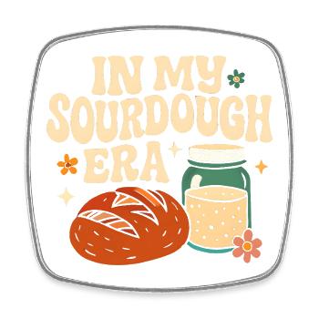 Baking Baker Sourdough In My Sourdough Era - Square fridge magnet - white - Front