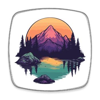 Mountains Nature - Square fridge magnet - white - Front
