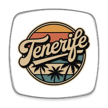 Tenerife Retro Sunset Design - Square fridge magnet - white - Front
