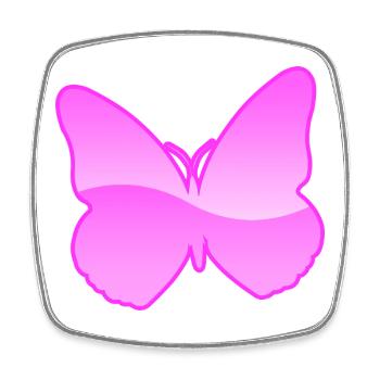 Schmetterling - Viereckiger Kühlschrankmagnet - Weiß - Vorne