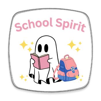 School Spirit Ghost Teacher Halloween - Square fridge magnet - white - Front