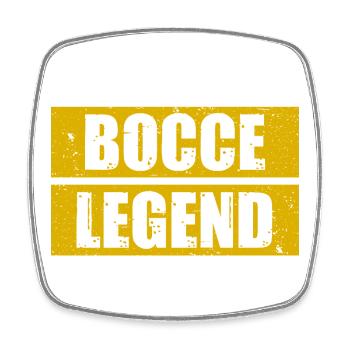 Légende du bocce, joueur de pétanque boule - Magnet carré - blanc - Devant