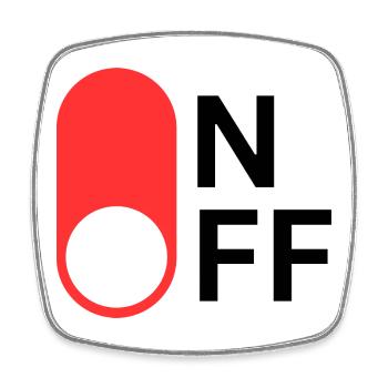 Mode ON/OFF - Magnet carré - blanc - Devant