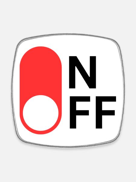ON/OFF mode - Square fridge magnet - white