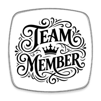 Team Member - Square fridge magnet - white - Front