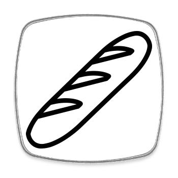 baguette_ - Square fridge magnet - white - Front