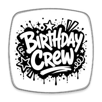 Birthday Crew Party Graffiti Motiv - Viereckiger Kühlschrankmagnet - Weiß - Vorne