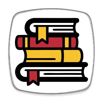 Bücherstapel Lesen BookTok Bunt - Viereckiger Kühlschrankmagnet - Weiß - Vorne