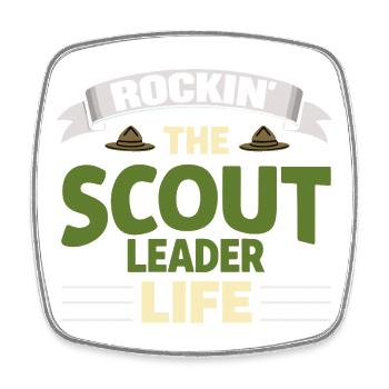Rockin The Scout Leader Life Pfadfinderleiter - Viereckiger Kühlschrankmagnet - Weiß - Vorne