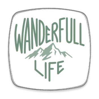 Wanderfull Life, Lustiges Wortspiel Wandern  - Viereckiger Kühlschrankmagnet - Weiß - Vorne
