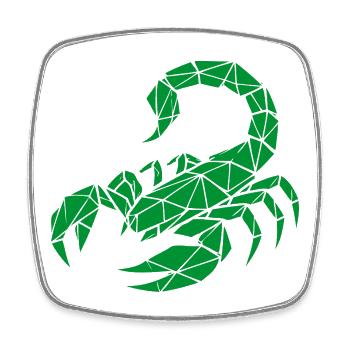 Scorpio – Power & Mystery - Square fridge magnet - white - Front