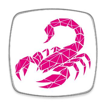 Scorpio – Power & Mystery - Square fridge magnet - white - Front