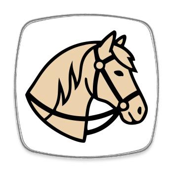 Pony Head Horse Breeder Logo - Square fridge magnet - white - Front