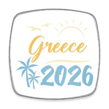 Greece 2026 - Viereckiger Kühlschrankmagnet - Weiß - Vorne