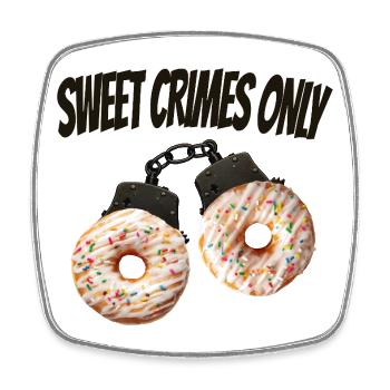 Sweet Crimes Only Lustiges Donut Shirt - Viereckiger Kühlschrankmagnet - Weiß - Vorne