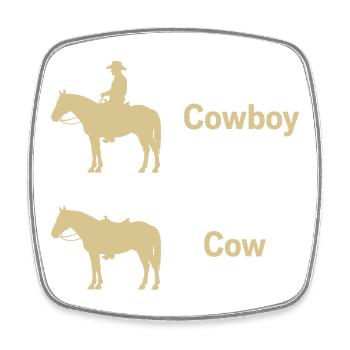 Lustige Kuh Texas Farmer Parodie Ironie Cowboy - Viereckiger Kühlschrankmagnet - Weiß - Vorne