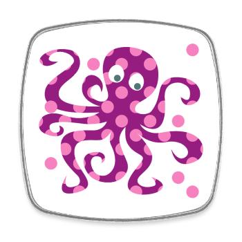 Oktopus Dots Punkte Tintenfisch pink Kinderzimmer - Viereckiger Kühlschrankmagnet - Weiß - Vorne