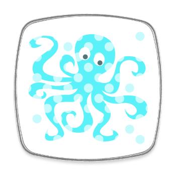 Oktopus Tintenfisch Punkte Dots Comic Meerestier - Viereckiger Kühlschrankmagnet - Weiß - Vorne