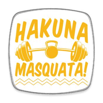 Fitness Fanatics Hakuna Masquata Calisthenics Gym - Viereckiger Kühlschrankmagnet - Weiß - Vorne