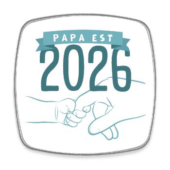 papa2026 - Viereckiger Kühlschrankmagnet - Weiß - Vorne