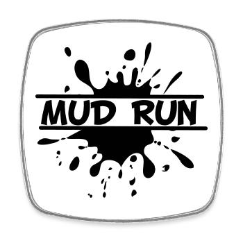Mud Run Spetter – Modder Splash - Viereckiger Kühlschrankmagnet - Weiß - Vorne