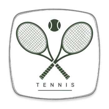 Gekreuzte Tennisschläger design - Viereckiger Kühlschrankmagnet - Weiß - Vorne